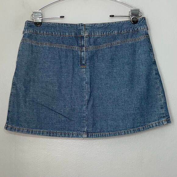 Vintage Y2K Denim Skirt US Size 10 Short Pleated Mini Blue Jean Schoolgirl Twee - Picture 4 of 11